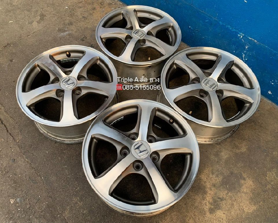 ล้อแม็ก 5รู114 Honda Civic FD ขอบ 15 สีเทาหน้าเงา สภาพดี