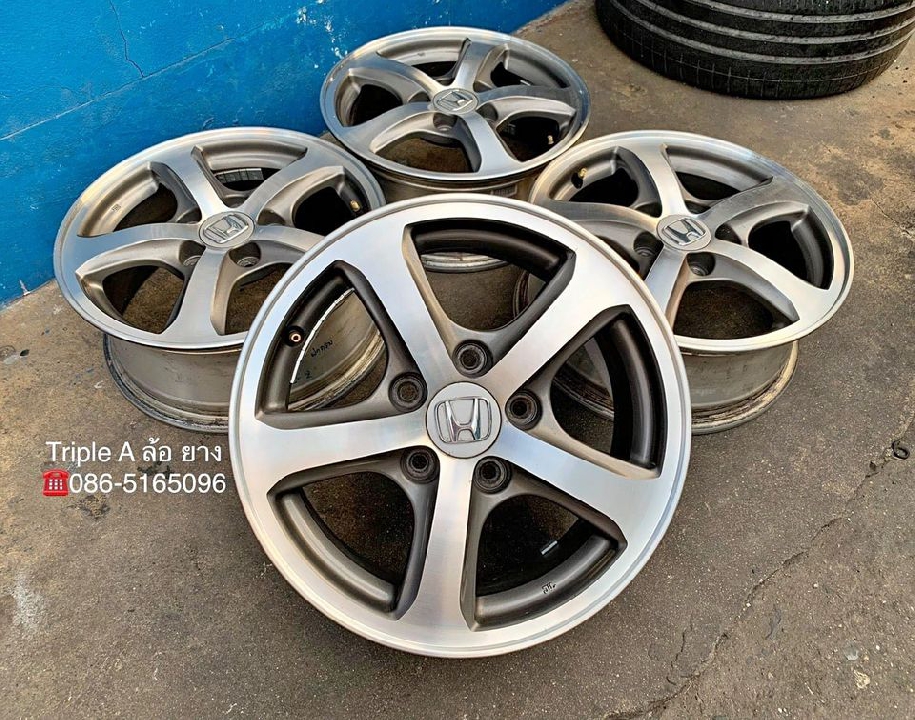 ล้อแม็ก 5รู114 Honda Civic FD ขอบ 15 สีเทาหน้าเงา สภาพดี