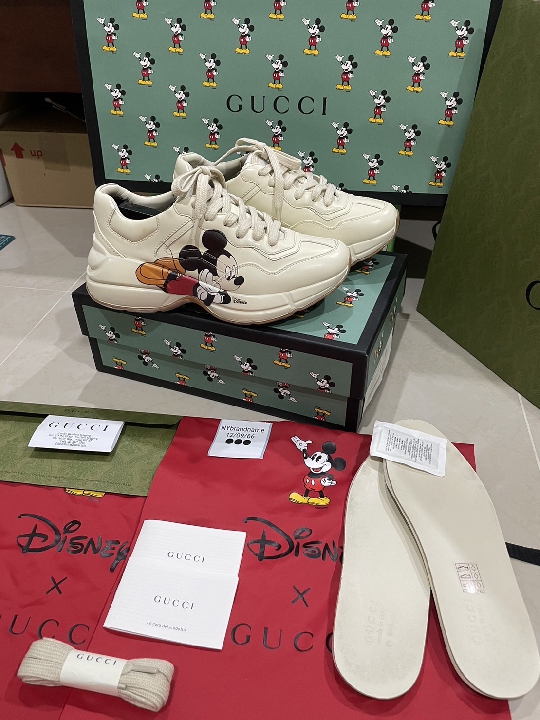 ❤️Use Like New Gucci Rython Mickeymouse SIZE37 วัดซอฟ 24-24.5CM มือ2 ShopUK   เดิมๆครับไม่มีเก็บสีไม่มีซ่อมปี22/10