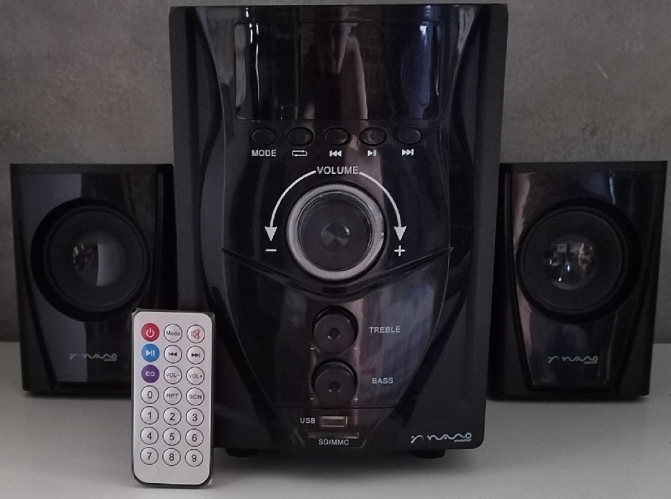 ขายชุดลำโพงบลูทูธยี่ห้อ NANO รุ่น FPK-1090 รองรับ FM และการเล่นเพลงผ่าน Bluetooth, USB และ Micro SD Card สภาพดี มือสอง