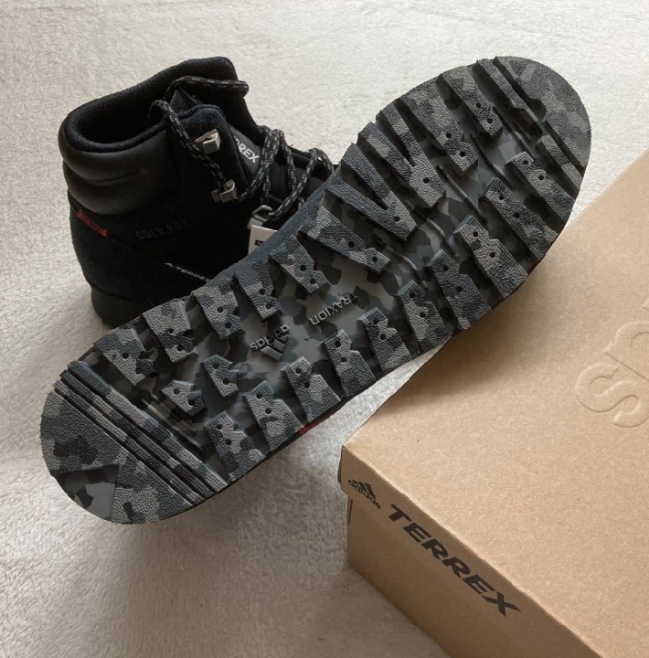 Adidas TERREX Snowpitch-Black รองเท้าเดินป่าบนหิมะเดินป่าปีนเขา