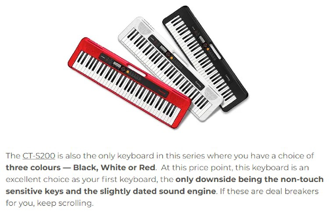 คีย์บอร์ดไฟฟ้า รุ่น Casio Casiotone CT-S200