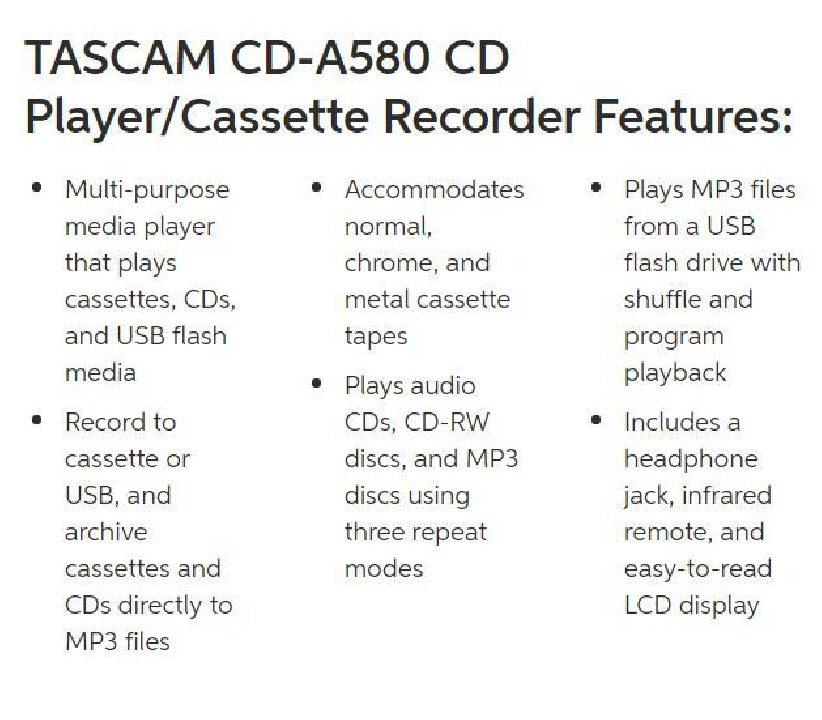 TEAC, TASCAM เครื่องเล่นเทป ซีดี 3 รุ่น ของใหม่ มีประกัน จัดส่งฟรี