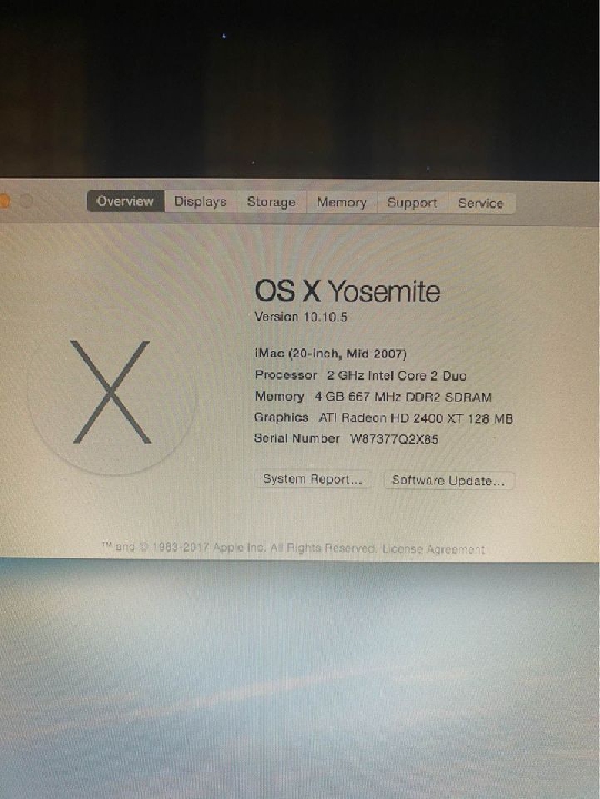 ขาย : Apple iMac Core2 Duo 2.0 GHz Ram 4 GB (Mid 2007)