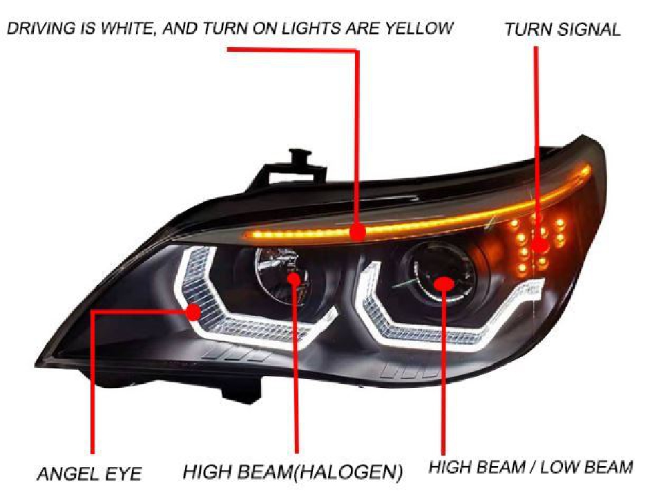 ไฟหน้าโปรเจคเตอร์ BMW E60 5 Series 2004-2010