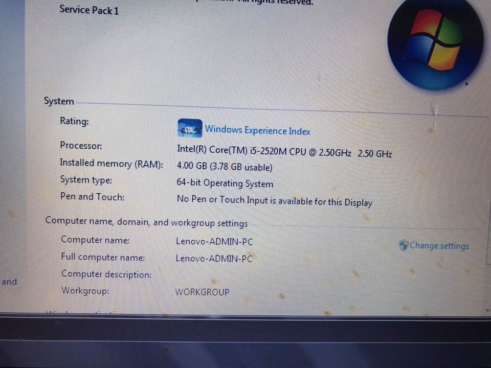 โน็ตบุ๊ค Lenovo Thinkpad Core i5-2520M Ram 4GB DDR3
