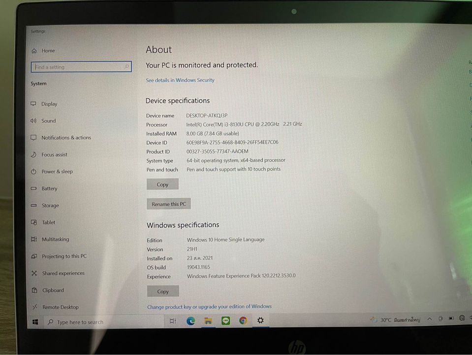 Hp Pavilion x360 i3gen8 ssd256 ram8