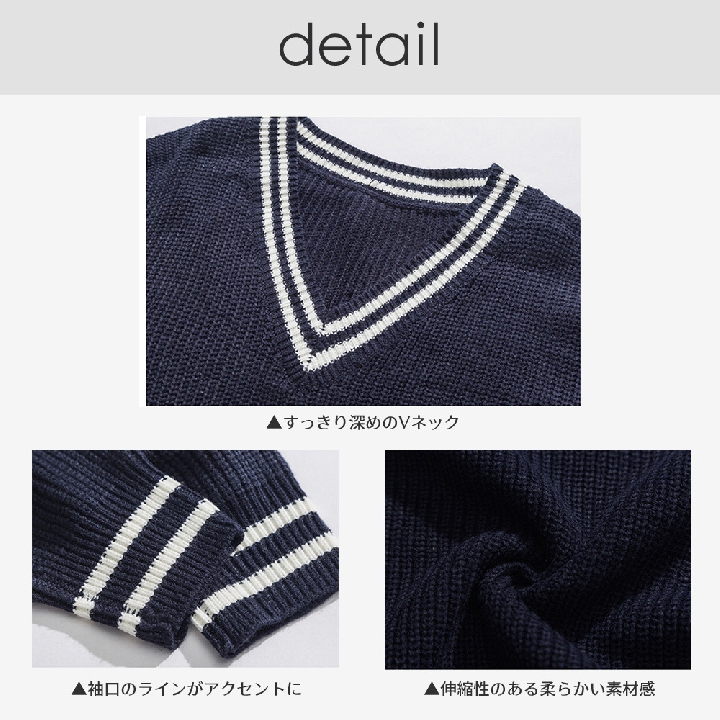 เสื้อ สเวตเตอร์ถักคอวีสำหรับผู้ชายผู้หญิงหลวมขนาดใหญ่รูปเงาดำลำลองฤดูหนาวสีขาวกรมท่า