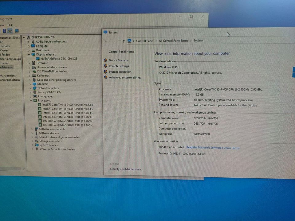 i5 9400F GTX 1060