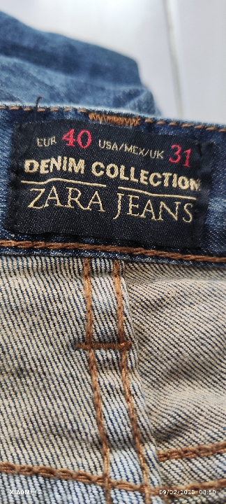 ขาย 480b กางเกง jeans zara ผ้า เนื้อบาง ใส่สบาย เนื้อผ้าผสม สเปนเด็ก มีความยืดหยุ่น เป็นกระดุม