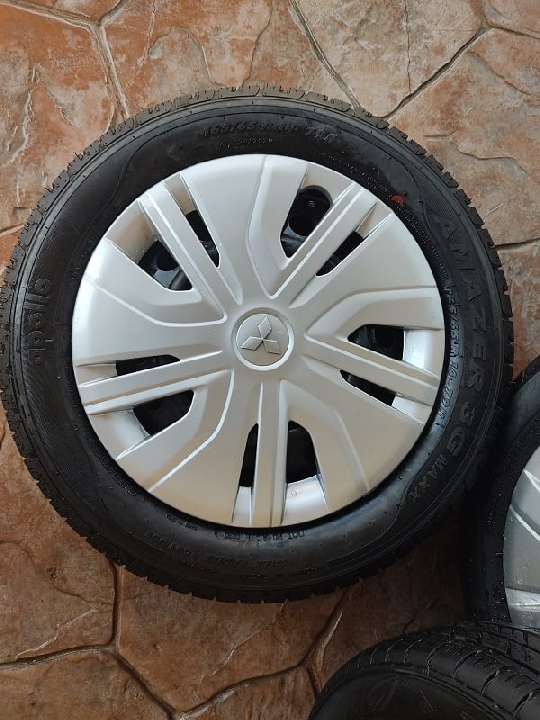 165/65R14  ยางรถยนต์+ล้อกระทะถอดป้ายแดง (4 เส้น) ถอดจากมิตซูบิชิ-มิราจ