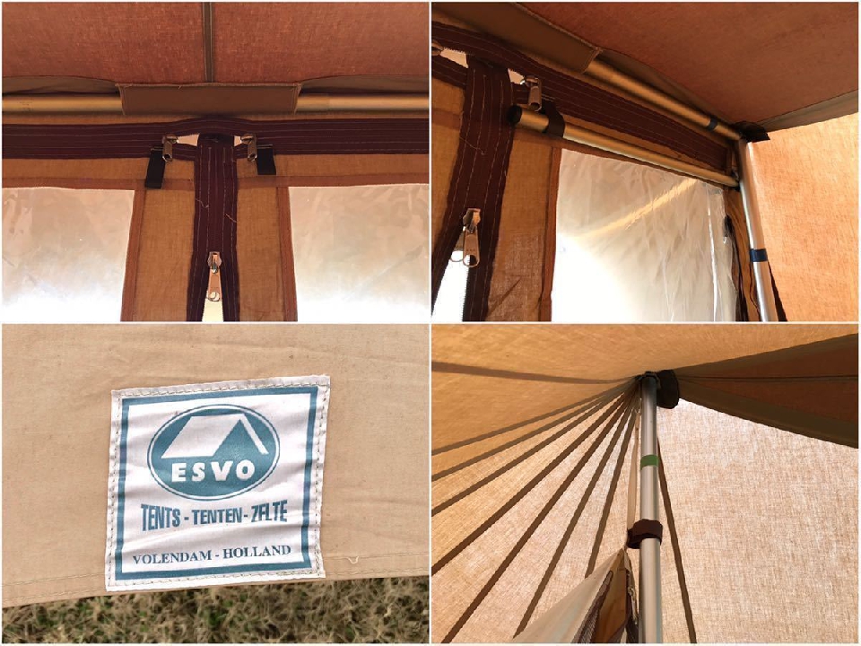 ESVO / HULON เต็นท์ผ้าฝ้ายชนิดปิรามิดน้ำหนักเบาสำหรับ 4 คน
